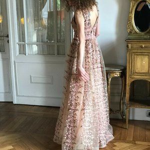 Bronx and Banco Megan Floral Embroidered A-Line Maxi Dress